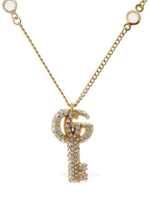 gucci gg key necklace|Gucci double g key necklace.